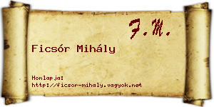 Ficsór Mihály névjegykártya