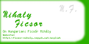 mihaly ficsor business card