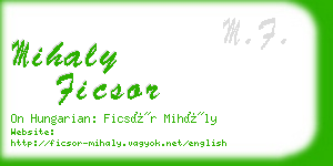 mihaly ficsor business card